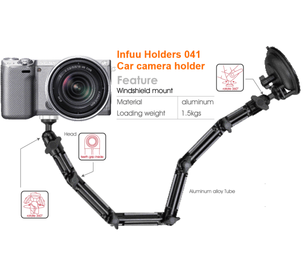 Camera holder mount suction cup for car bus truck stand for camcorder