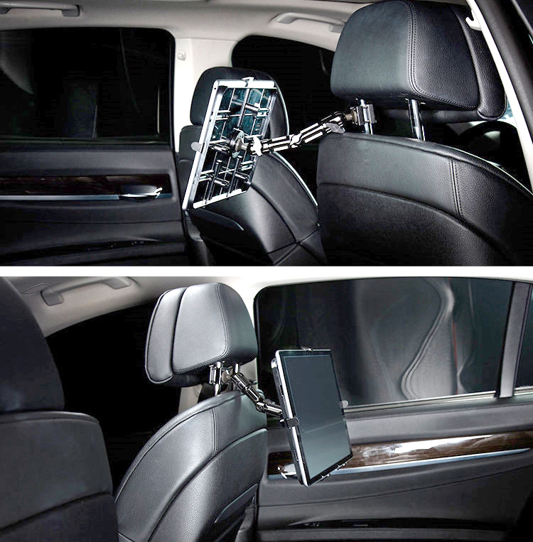 Lescars Universal-360°-Kopfstützen-Halterung für Tablet-PCs & iPads bis  12,9