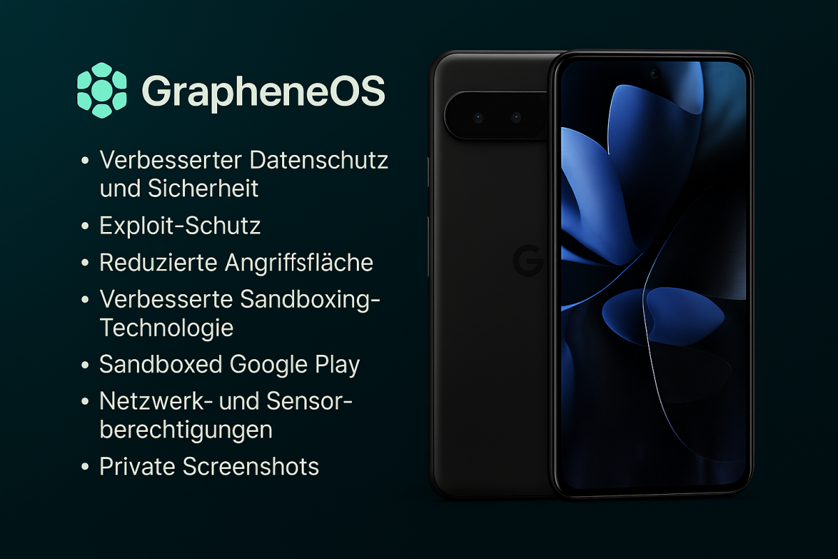 Freiheits-Handy degoogled GrapheneOS Google Pixel 9a 128GB 